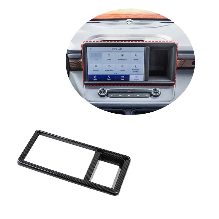 For FORD maverick 2022  auto decorative  Carbon Fiber Navigation Screen Panel Cover Trim