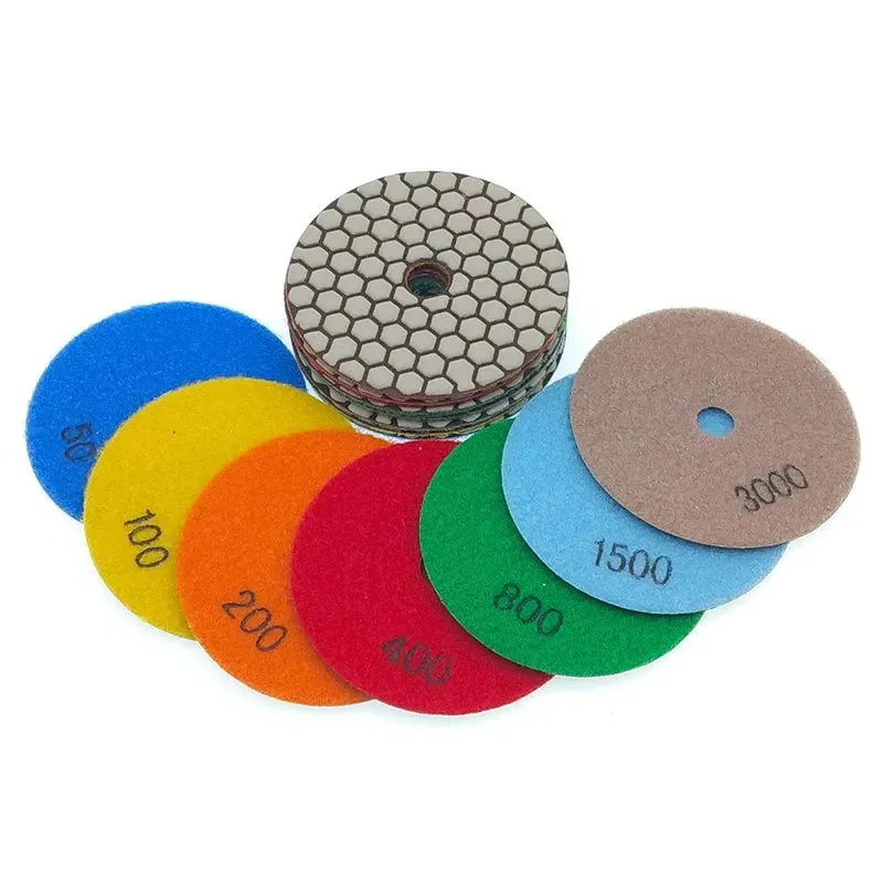 Factory Direct Sale 4inch 100mm Diamond Marble Polishing Pads For Granite Stone Grit 30-5000 abrasive polishing pad