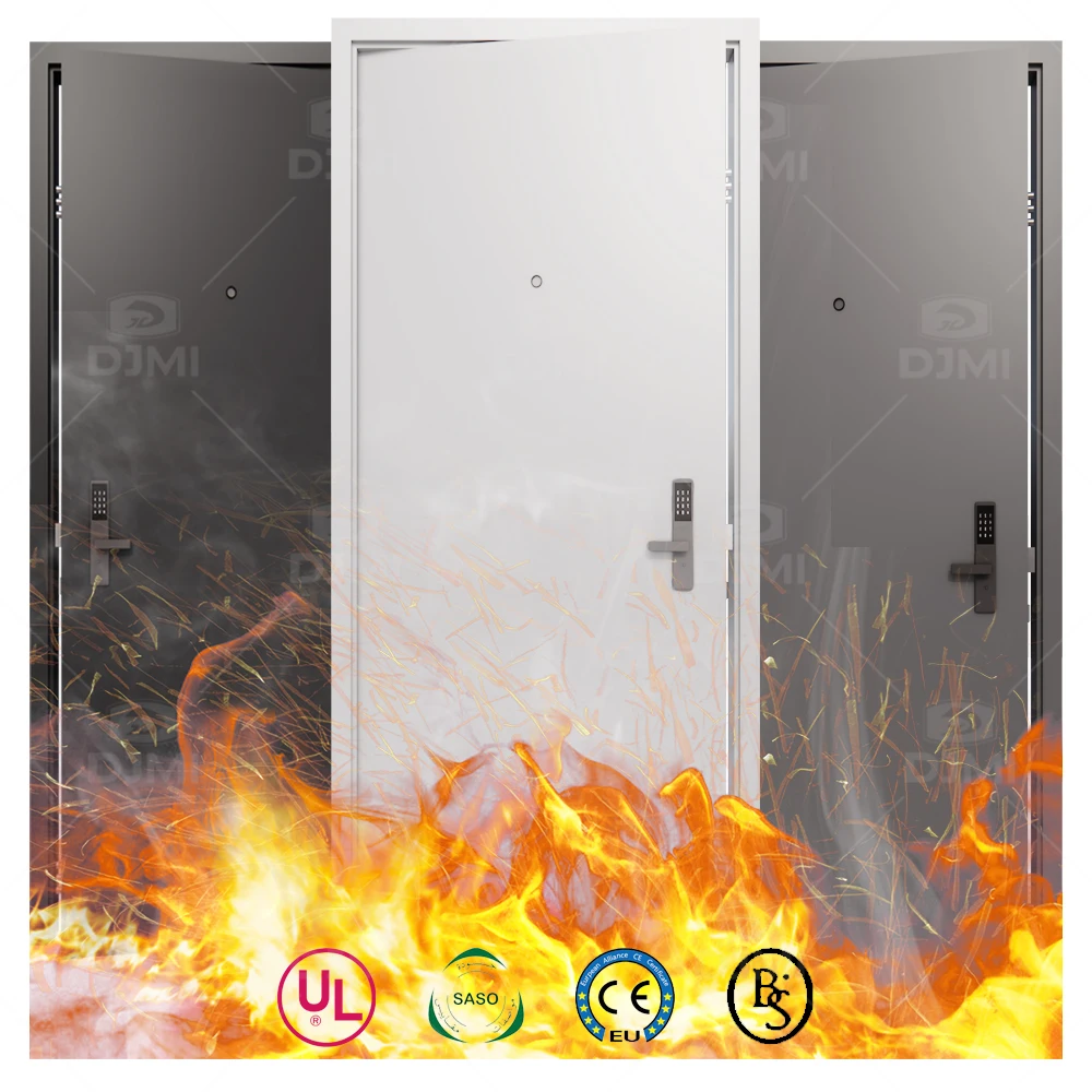 Foshan BS U-L certification 60 minutes wood fire rated door for architectural interior fire solid core white oak flush door