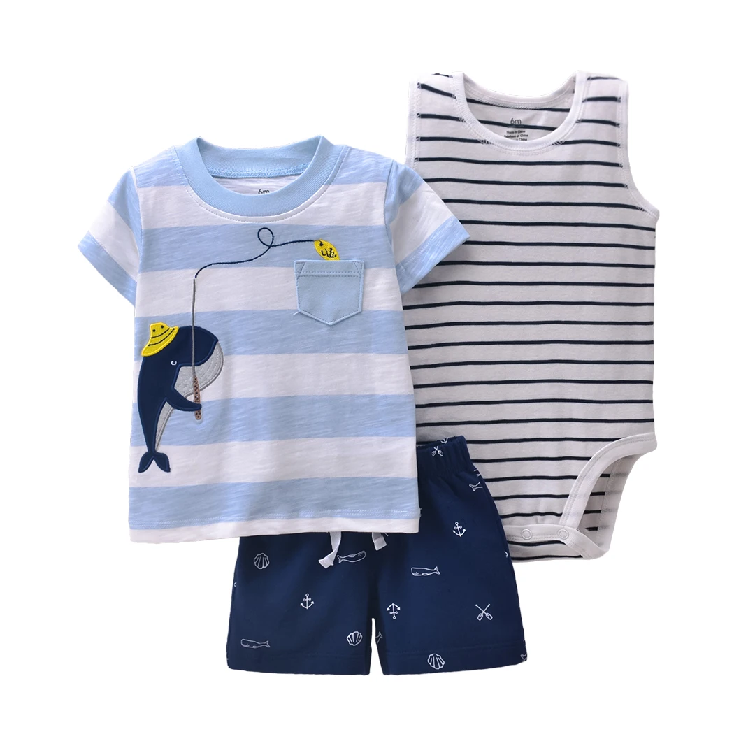 
Comfortable Infant Jumpsuits lovely 3pcs set fashion children clothing knitted gift set baby clothes 