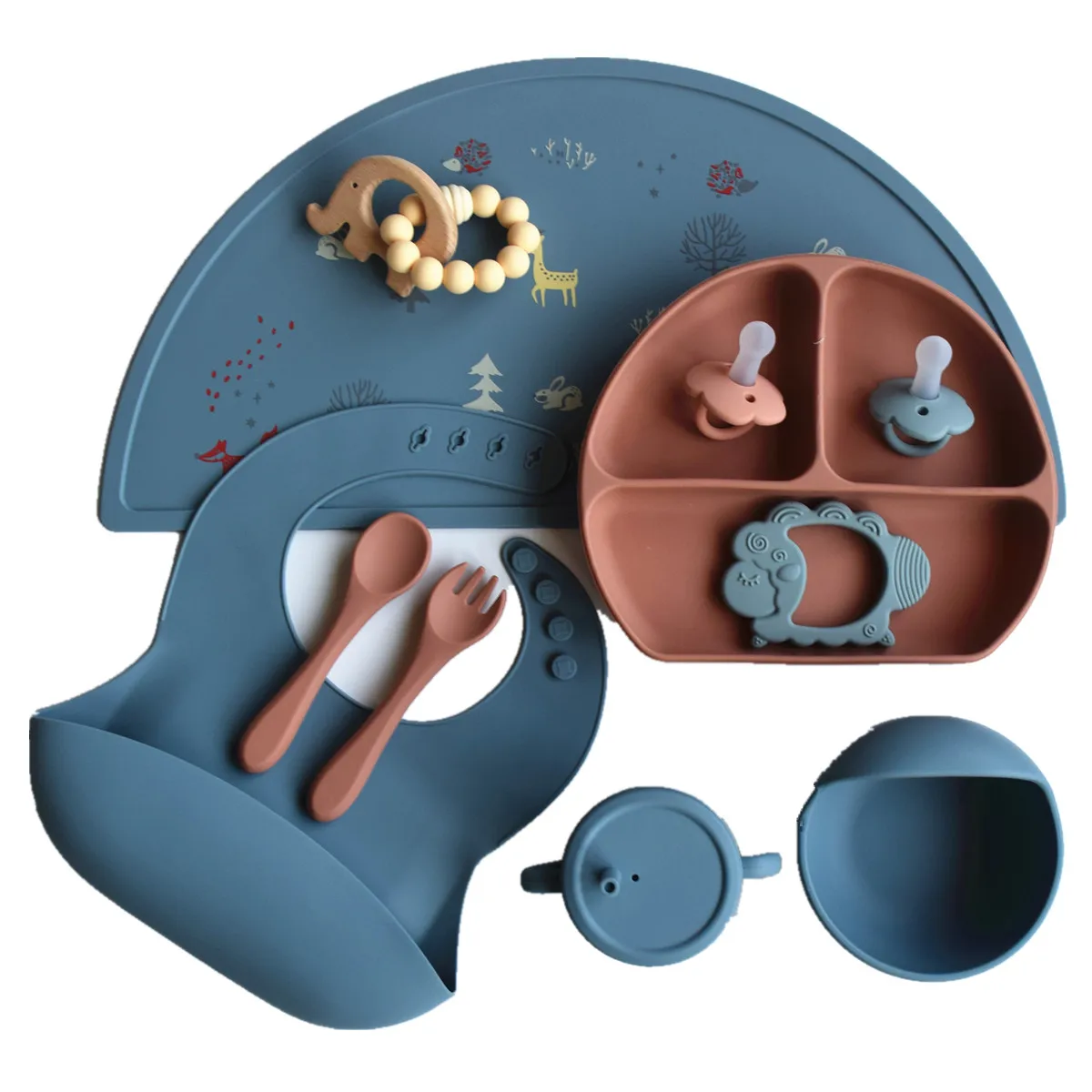 Hot Selling Animal Style Baby Silicone Suction Plate Non-Slip Bowl Feeding Supplies for Kids & Toddlers