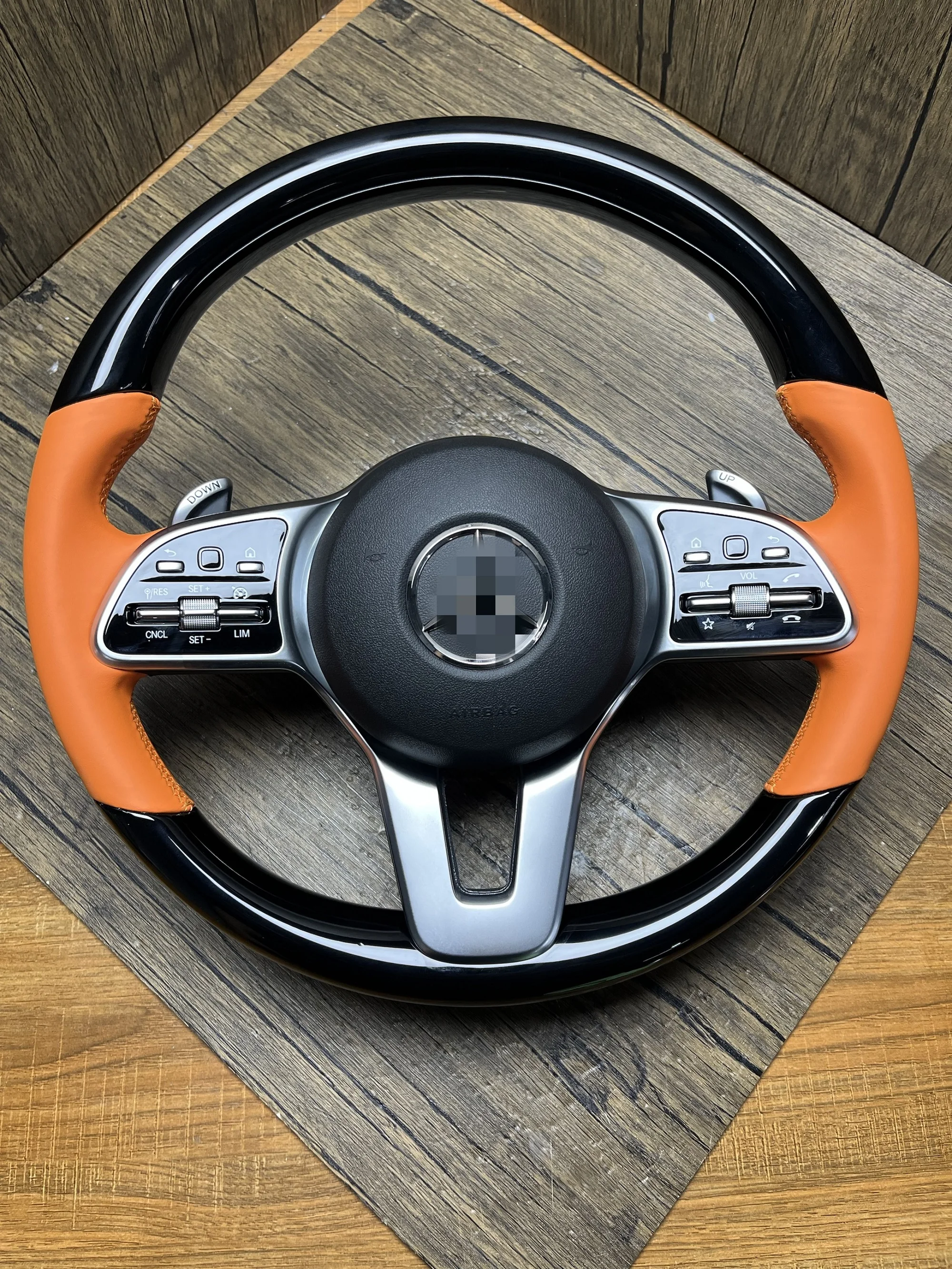 Custom AMG Carbon Fiber D-Shape Steering Wheel Benz E-Class GLS Personalized Red Stitch Color Sports Made Leather