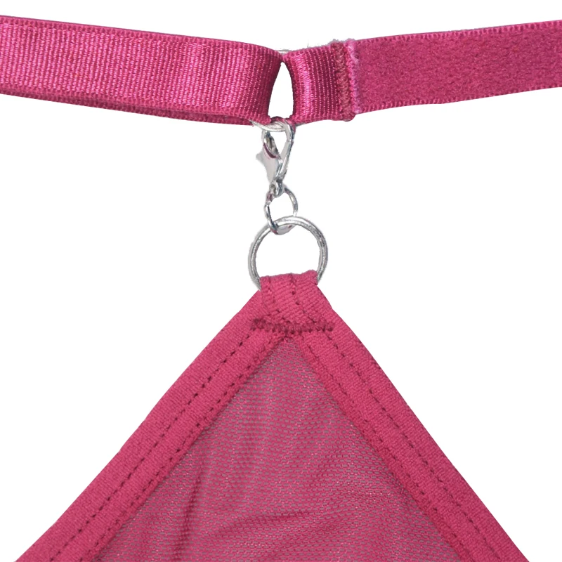Manufacturer Hot Open Young Girls Stripper In Sexy Red See Through Transparent Mesh Net Nylon Brazilian Panties With Belt