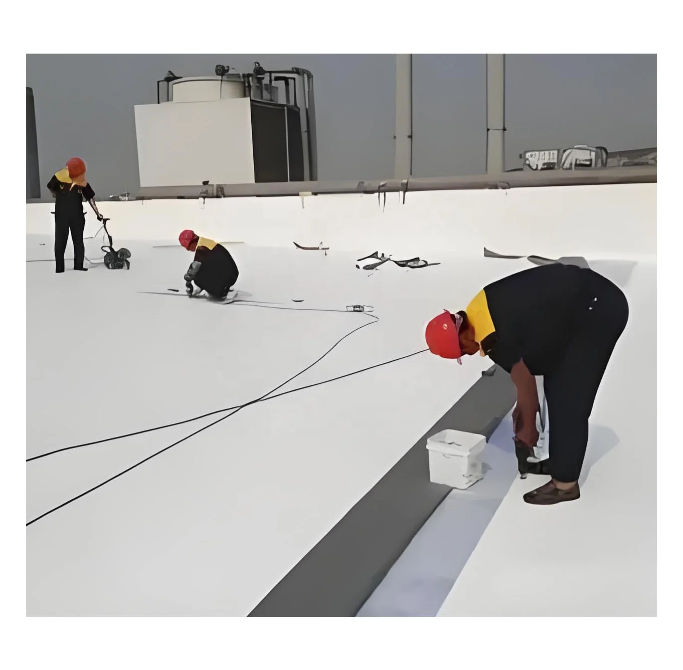 1.2mm 1.5mm 2.0mm Reinforced PVC flat roof waterproof membrane roofing waterproofing  membrane
