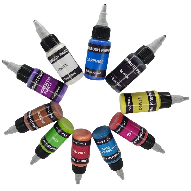 Набор красок для аэрографа средний набор тонер краски нетоксичных акриловых на водной основе Marvel 30 мл