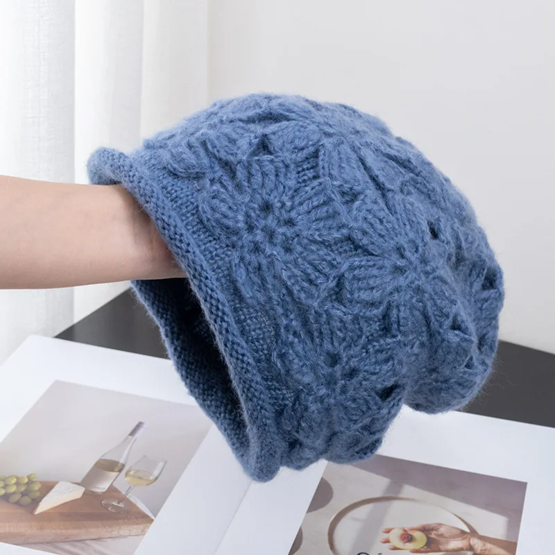 Solid crotchet winter hats for women beanie cable knit bucket hat luxury crochet beanie