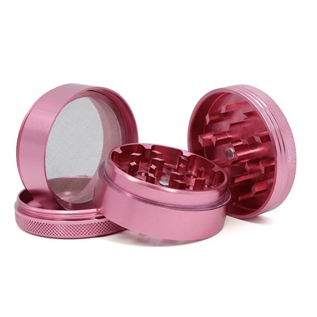 Алюминиевая мельница для трав яркого цвета, 2,2 дюйма, 4 слоя