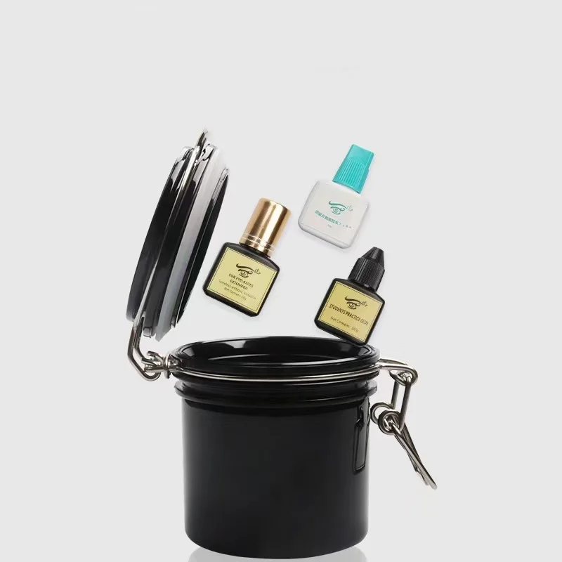 Large volume wholesale sealed storage eyelash glue storage tank Grafting eyelash extension glue hot sell sealed container