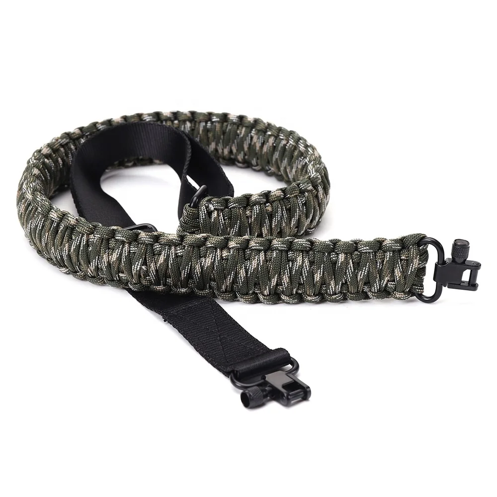 Hunting Sling 550 Paracord with Tri-Lock Swivel Adjustable Length 2 Point Hunting Sling Paracord Strap for Outdoor