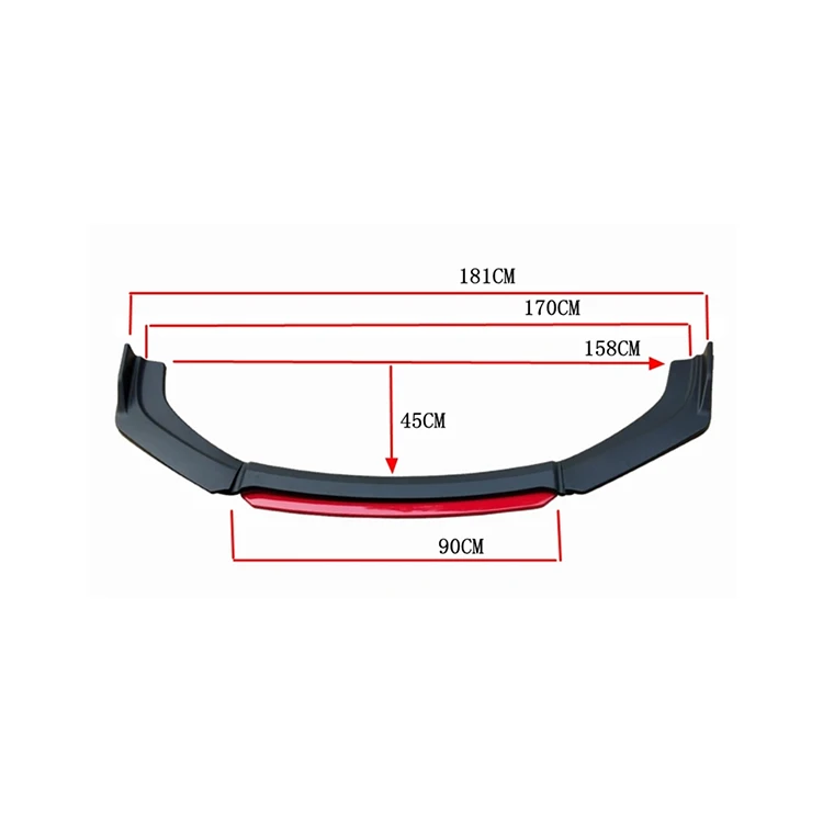 Auto parts AB water-turn three-section front lip front bumper shovel-shaped spoiler diffuser