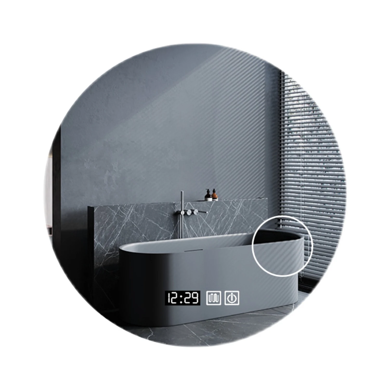 Modern Home Frameless Round Backlit Led Lighted Bathroom Mirror Decorative Bath Wall Mirror Hotel Bathroom Decoration