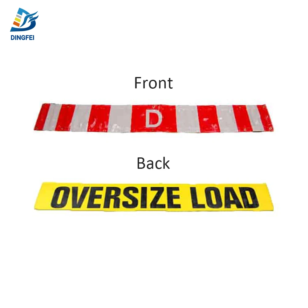 Canada D Oversize Load Double Sided High Intensity Reflective Banner for Flatbed Trailers