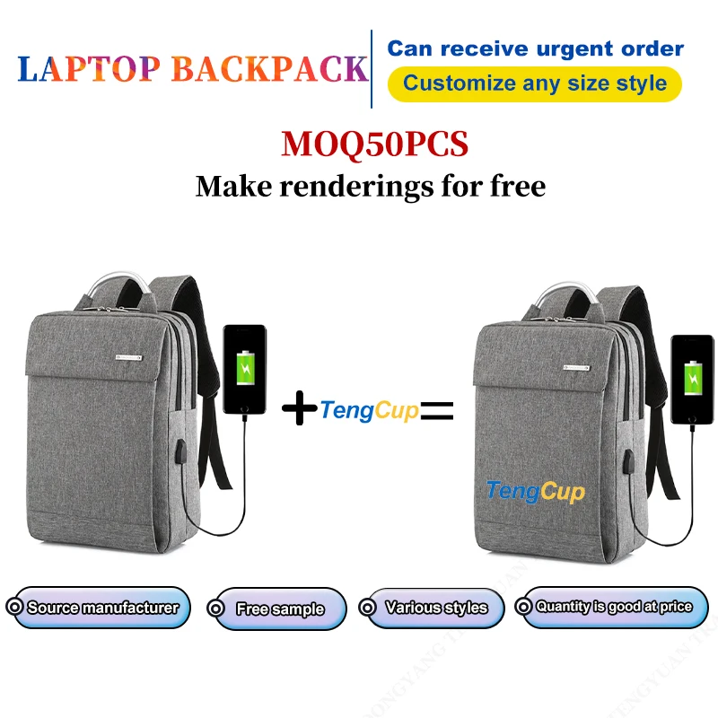 TY OEM wholesale customized logo new design outdoor casual notebook Computer business laptop backpack with compartment