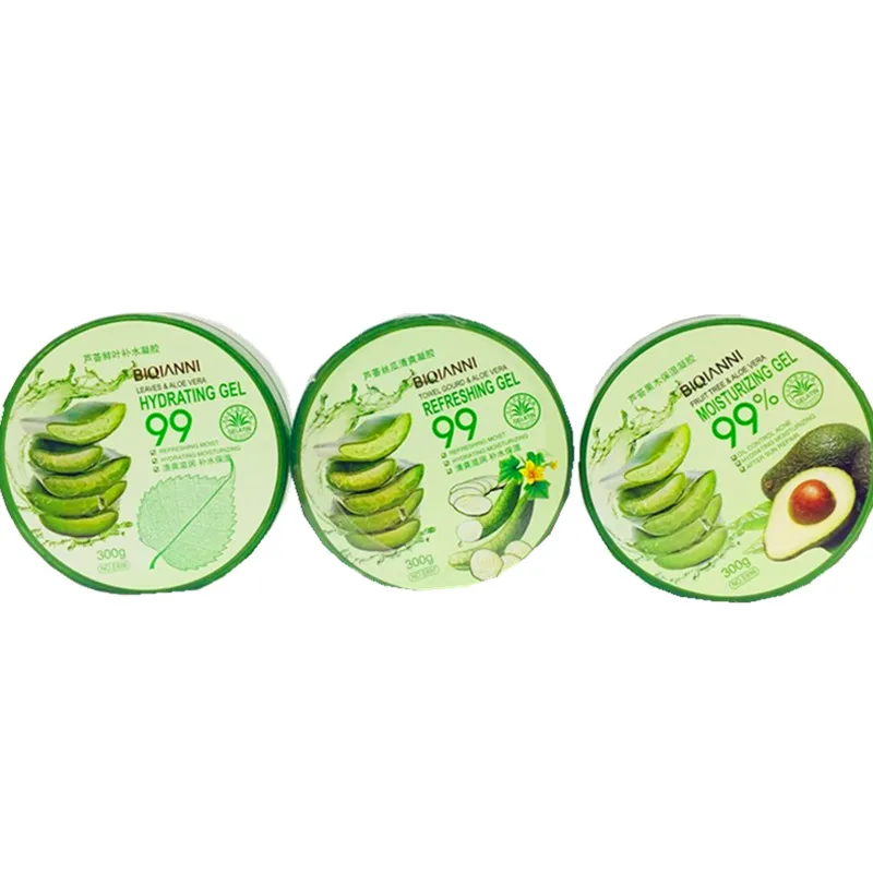 Hot Popular Product BIQIANNI   Aloe Vera Leaves Towel Gourd and Fruit Tree Hydrating Moisturizing Gel