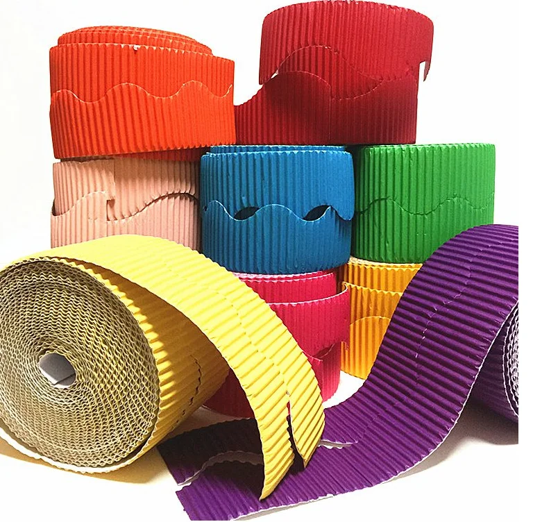 Wholesale scalloped  DIY decoration creative corrugated paper Card Border Roll