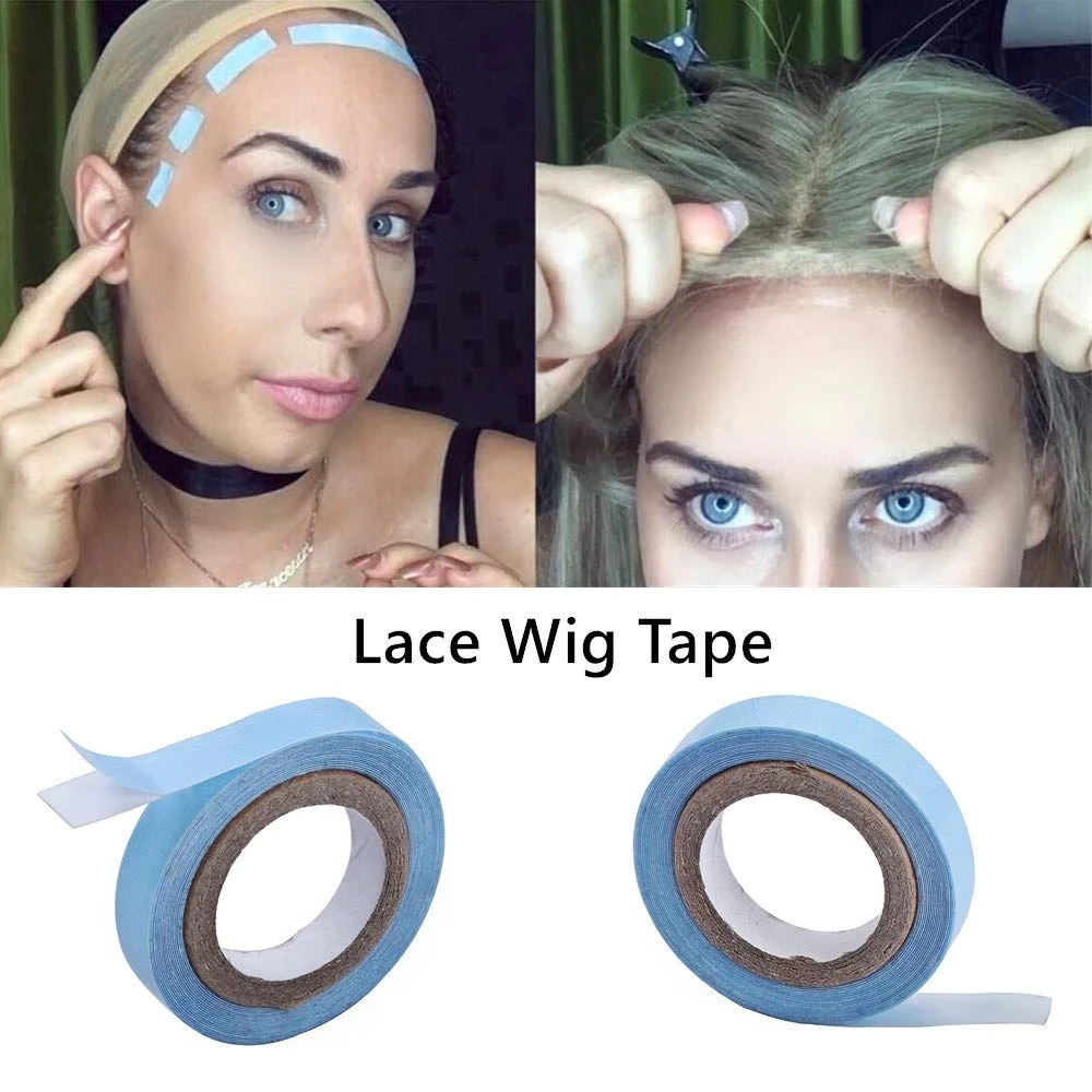 3/12/36 Yards Front Lace Wig Glue Waterproof Double-Sided Tape Strong Hold Wig Glue for Tape Hair Extension Tape Blue Color