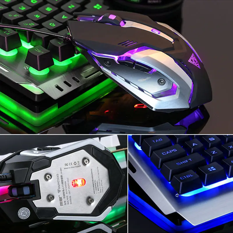 cheap Colorful Rainbow Backlight Ergonomic Usb Wire Tablet Pc Computer Waterproof Rgb Mechanical Feel Gaming Gamer Keyboard