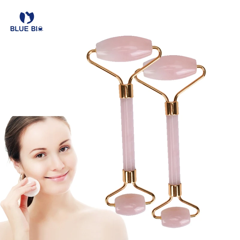 Natural Rose Quartz Massager Facial Beauty Mushroom Shape Massage Tools Relax Health Jade Stone Roller