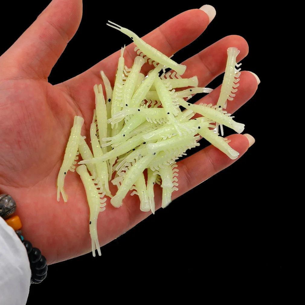 Custom bionic fish skin string hook fishing rig rubber string hook artificial barbed fish hook with fluorescent beads