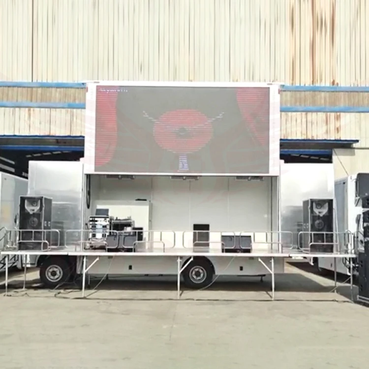 SINOSWAN ISUZU SR50 new roadshow mobile stage truck led mobile stage truck  LED walls generator sound system and light system