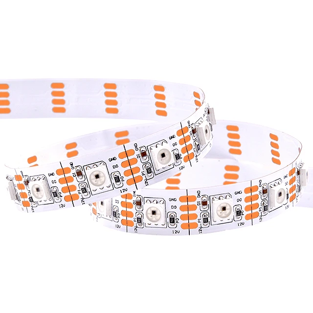 Addressable SMD5050 LED digital light strip gs8208 12v 60leds RGB single point single control pixel trip light
