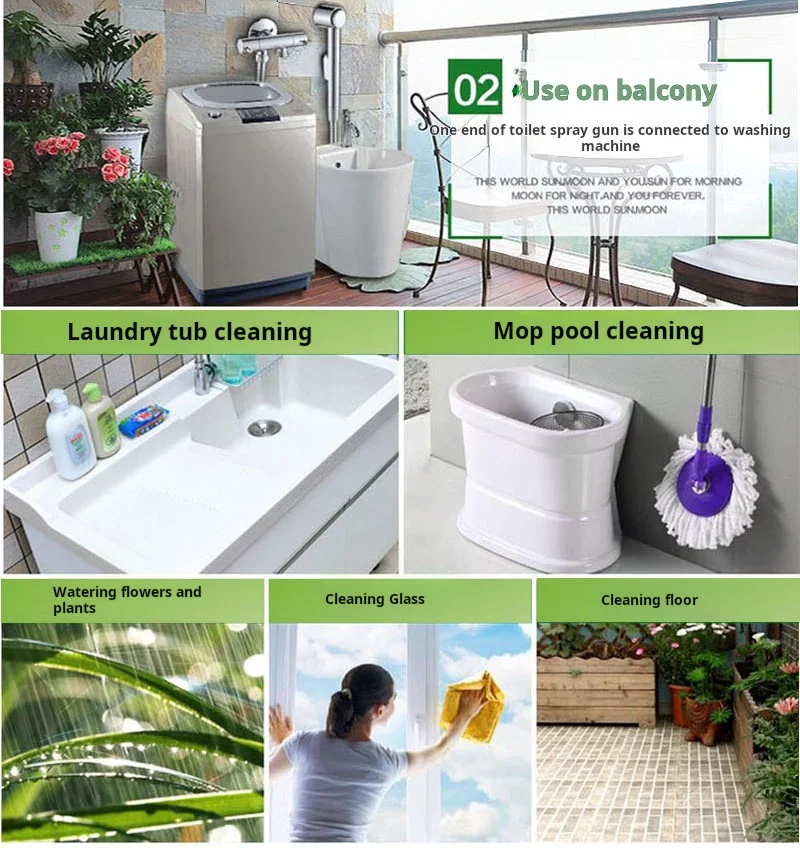 ABS Mixer Faucets Portable Shattaf Shower Chrome Silver Bidet Spray Handheld Self Cleaning Bidet Sprayer bathroom accessories