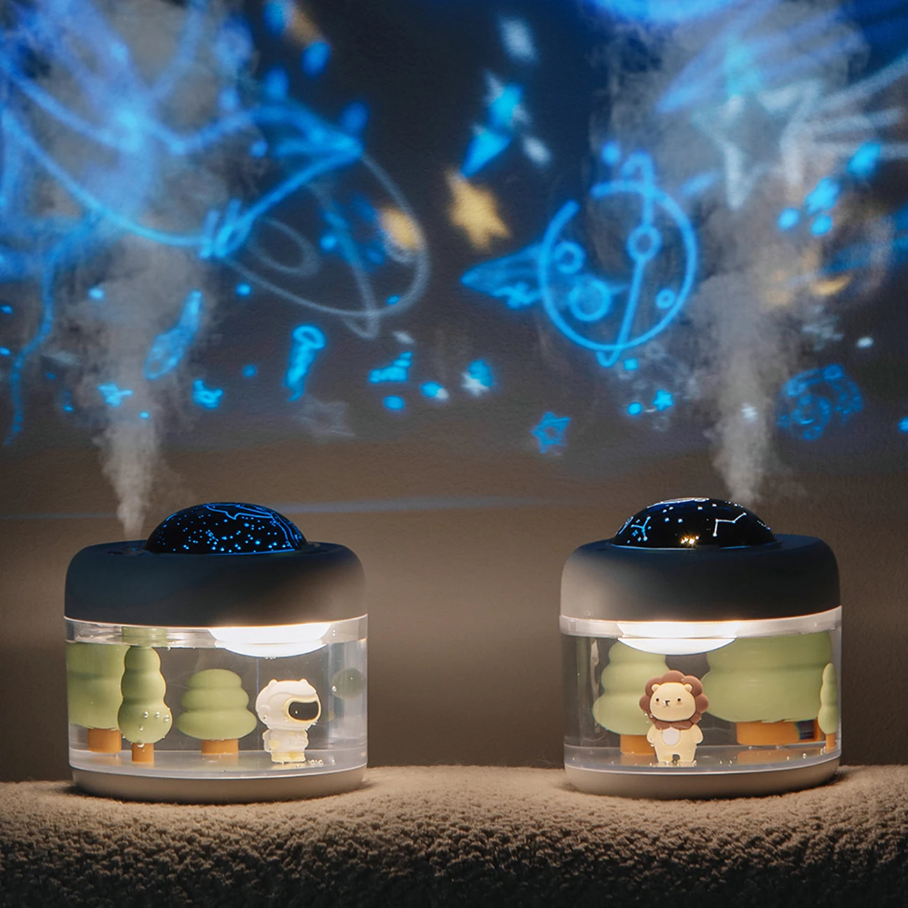 500ml Humidifier Lamp 2000mha Battery Cute Ultrasonic Levoit Projection Air Humidifier