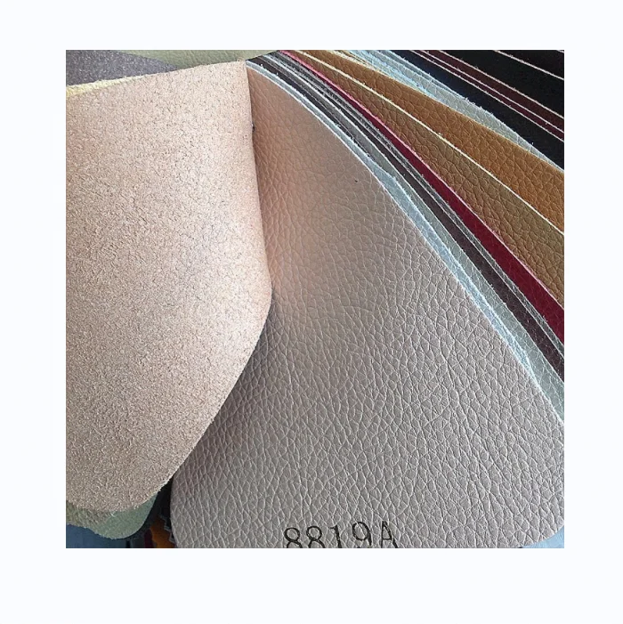 Textured pu microfiber leather material for furniture, pure leather material