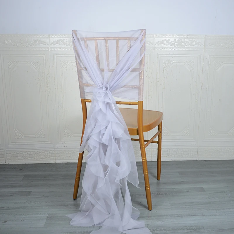 European Style Cheap Organza Wedding Hotel Banquet Decorative Chair Sashes Chair Cover Bow Sashes