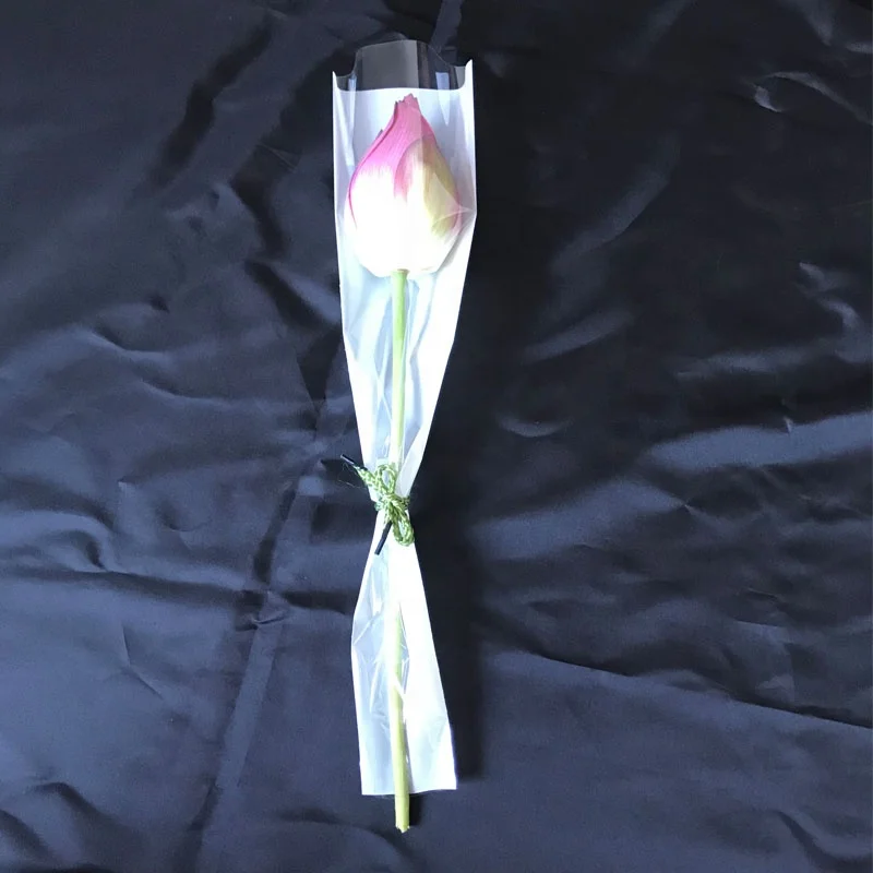  single rose flower bag recyclable florist plastic sleeve for packing