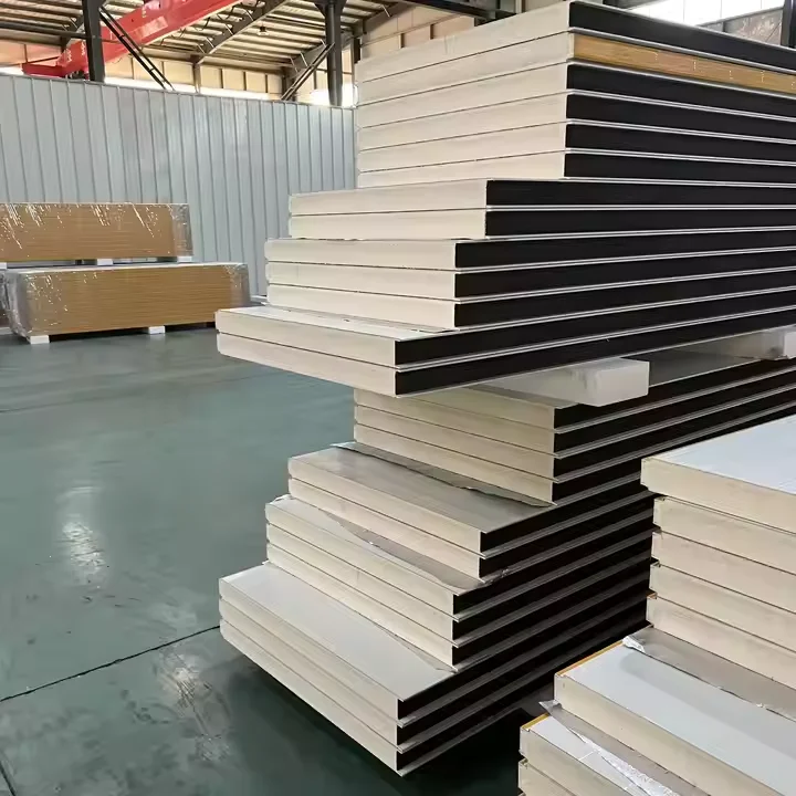 Color steel corrugated insulated PIR/PUR/rock wool/EPS sandwich panel for roof and wall of cold room/warehouse