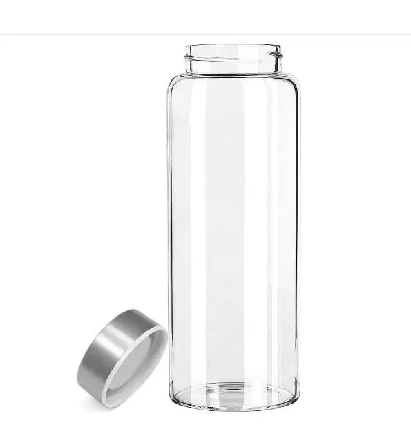 Hot Sell 1000ML Borosilicate Glass Sports Water Bottle with BPA Free Lid For Fresh Juice Storage
