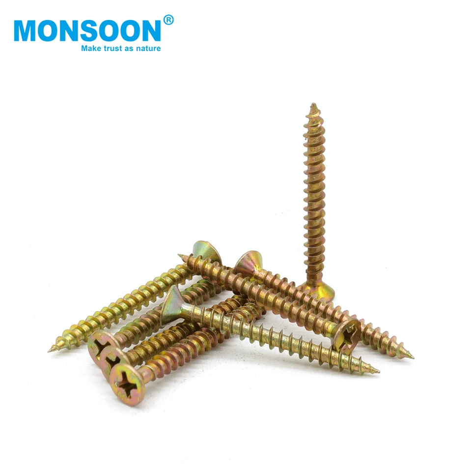 Furniture Cross Self Tapping Flat Double Head Screws Fasteners Tornillo  Wooden Countersunk chipboard screw