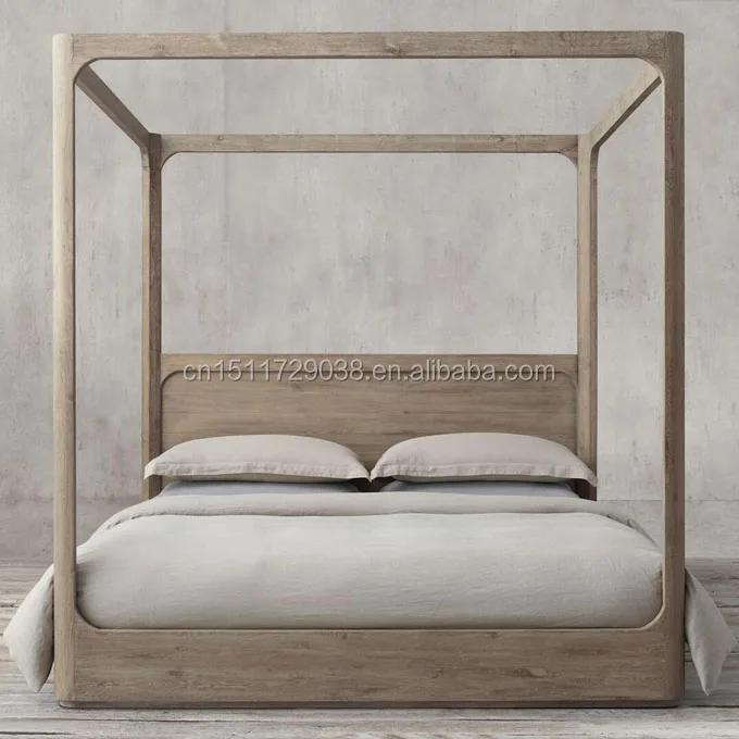 Высокое качество во французском стиле антикварная роскошная деревянная мебель для спальни большого размера комплект с навесом