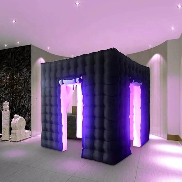 Inflatable Cube Photo Booth Enclosure With RGB Led Light 360 Air Blower for Parties Weddings Anniversary Birthdays Parties
