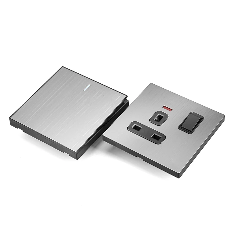 S5.1 2022 hot sale 86 146 big panel UK stainless steel zigbee light wall switches electric switches for home
