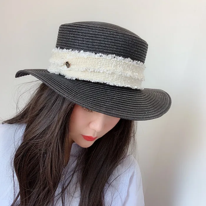 Wholesale Luxury Wide Brim Buy Straw Sun Top Hat for Women Custom Fashion Sun Protection Paper Straw Beach Hat