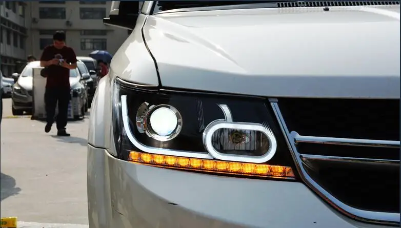 AKD Car Styling for Dodge JCUV Journey 2009-2017 LED Headlight Fiat Freemont LED DRL Hid Angel Eye Bi Xenon Beam Accessories