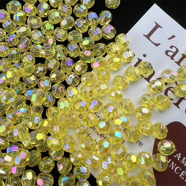 6-10mmAB Color transparent 32 section acrylic corner beads handmade beaded DIY jewelry production