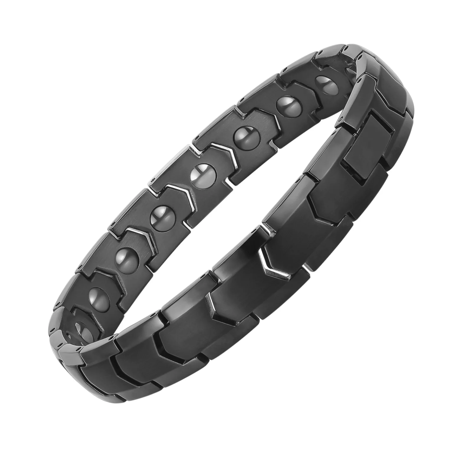 Popular Magnet Quantum Magnetic Bracelet Gold Healthy Energy Magnetic Therapy Titanium Steel Bracelet for Men