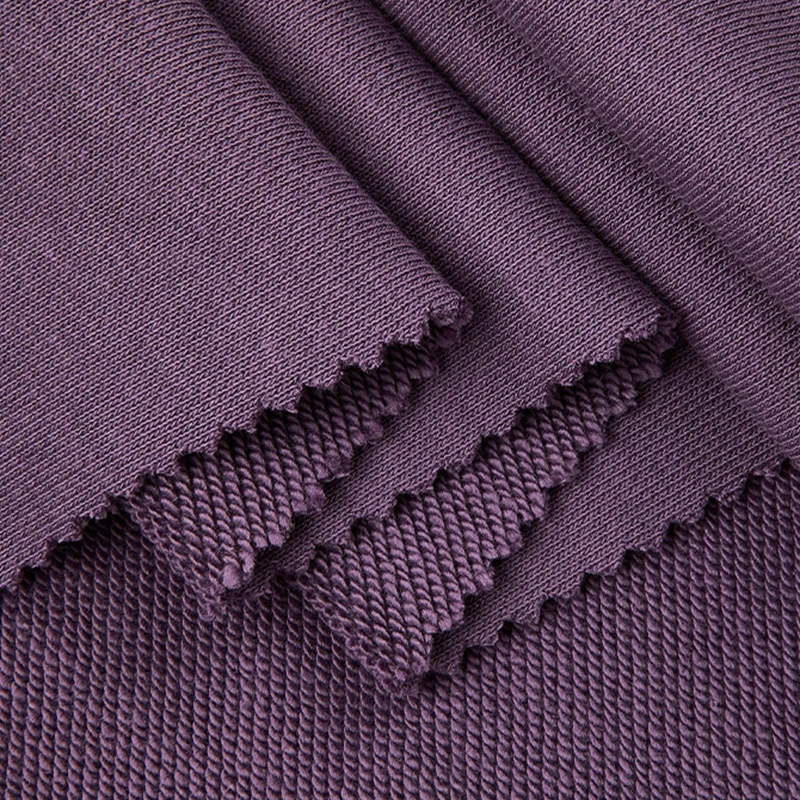 Wholesale 480Grams French Terry 100% Cotton Fabric Textile Raw Material Cloth Knitted Cotton Fabric Plain