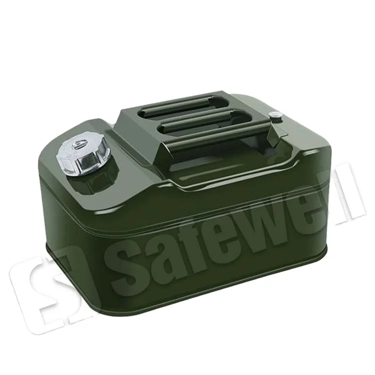 SWJC-07 Heavy Duty 10 Liter Petrol Palm Oil Coconut Metal Fuel Stainless Thicken Horizontal Jerry Cans for Bike