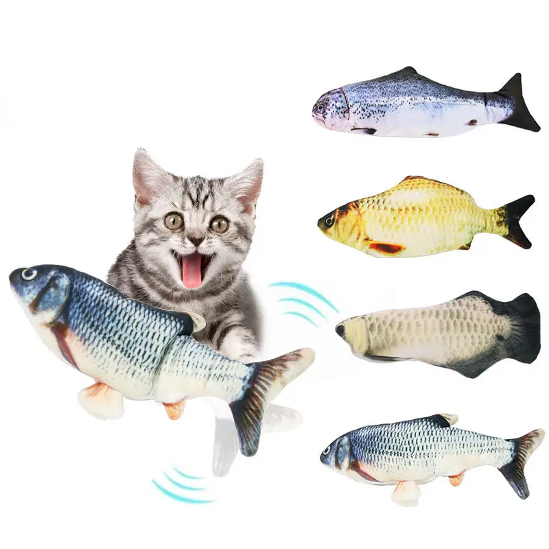 Customized soft fish cat toy durable interactive electric simulation mobile floating fish cat toy