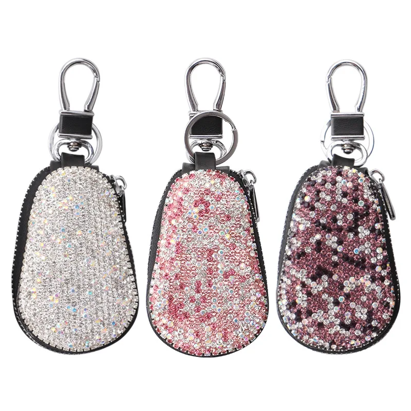 Diamond inlaid fashion car accessories leather gourd key bag sticking diamond diamond female car key case car bag