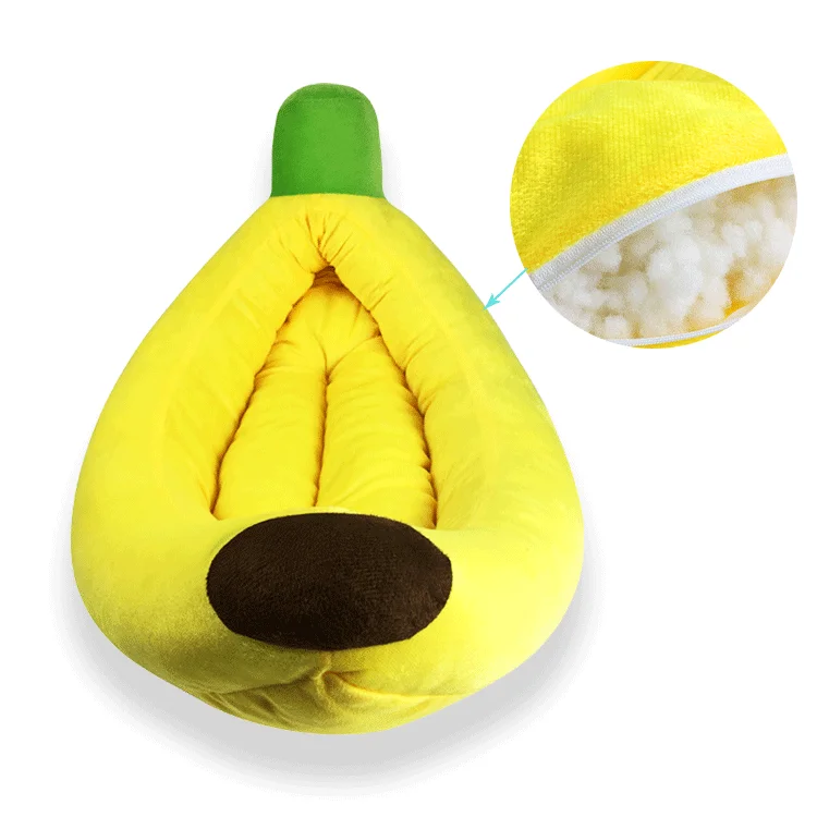 Memory Foam Washable Dog Bed Wholesale Banana Shape Funny Pet Beds Calming Dog Nest Cat Pet Deep Sleeping Bed