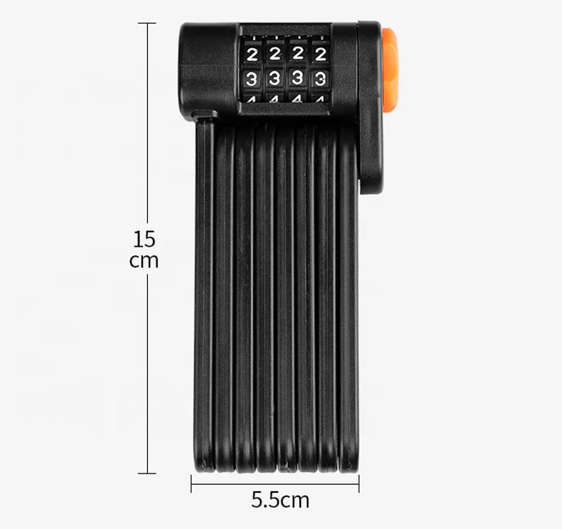 Heavy Duty Anti Theft Smart Secure Guard Folding Bike Chain Lock with Keys and Frame Mount for Bikes or Scooters