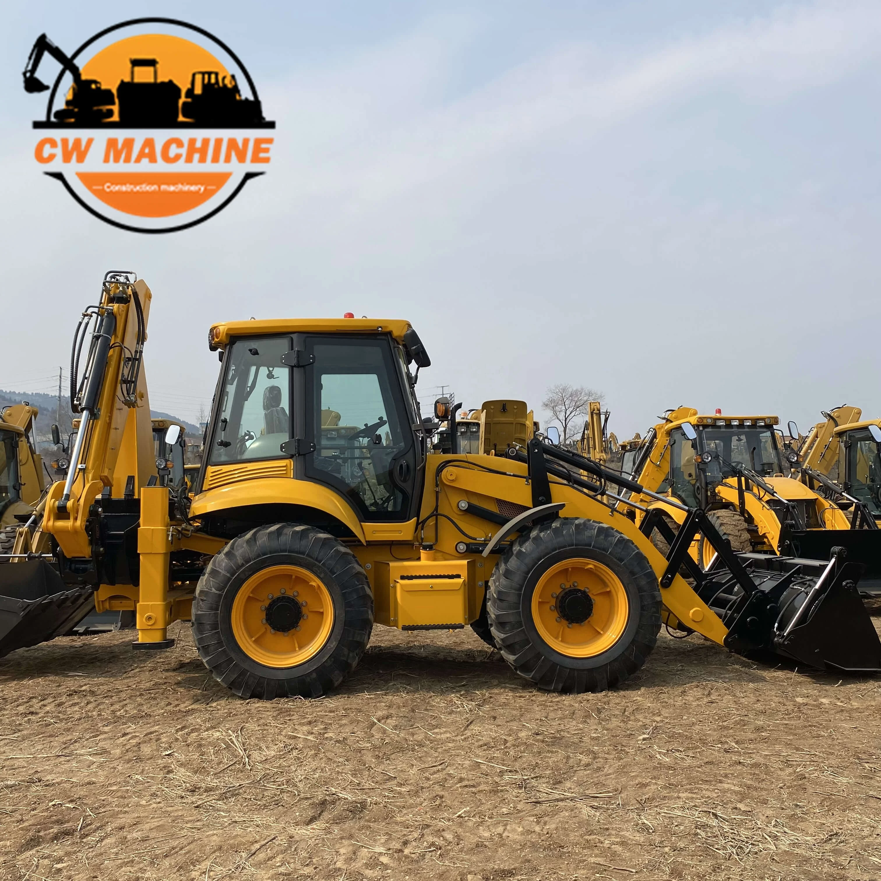 New Diesel CE Cummins Engine Large Mini Retro excavadora Farm Tractor Backhoe Excavator Loader 4x4 Backhoe