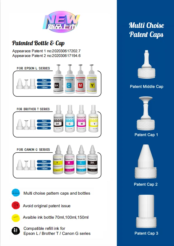 GI-23 GI-43  23 43 Trendvision Compatible Bottle Water Based Refil tinta for CN GI 6 series  ink