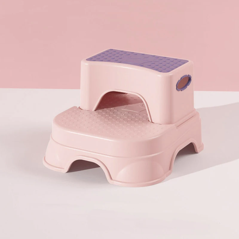 Toddler Step Stool Toddler Potty Training Aid with Non Slip Base for Potty Training Bathroom Cute Printing Kids Step Stool