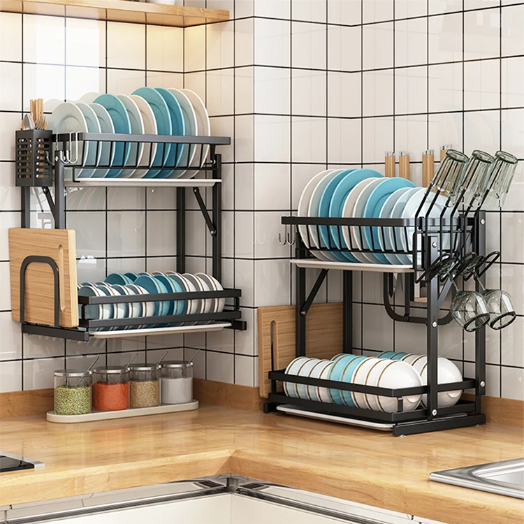 Stainless Steel Over the Sink Dish Drainer Rack  Dish Rack Wall Mounted Kitchen